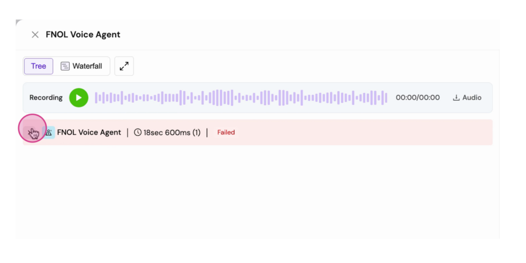 Voice observability connects the recorded conversation with trace and latency information.